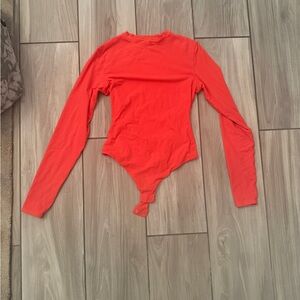 SKIMS Red Long Sleeve Bodysuit
